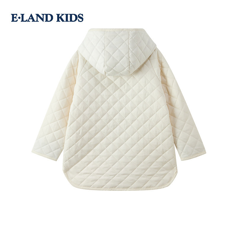 eland kids衣恋童装女童中长款棉服25年冬连帽棉衣外套EKJPF8T25B