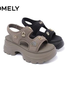 COMELY/康莉时尚休闲黑色莱卡布女鞋KMD53289B