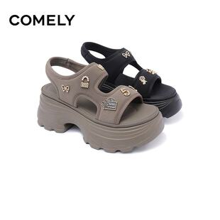 COMELY/康莉时尚休闲黑色莱卡布女鞋KMD53289B