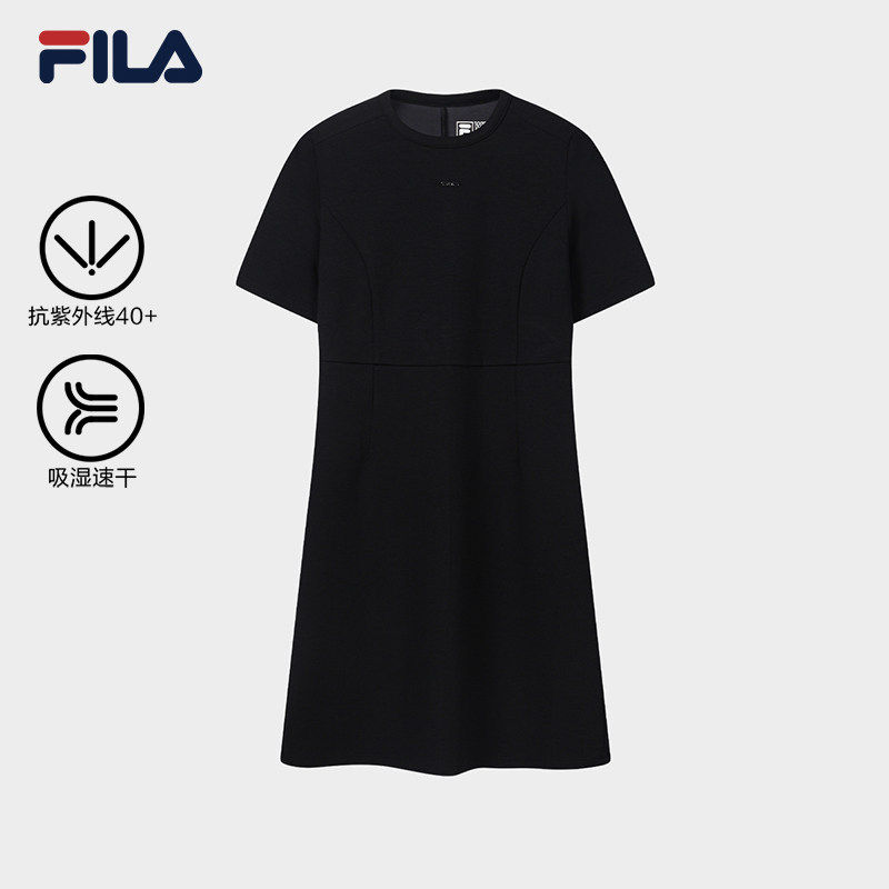 FILA 斐乐官方女子针织洋装2026秋季干爽T恤裙F51W633303F
