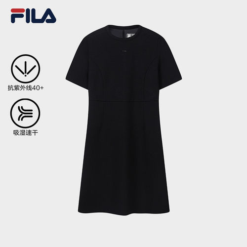 FILA 斐乐官方女子针织洋装2026秋季干爽T恤裙F51W633303F