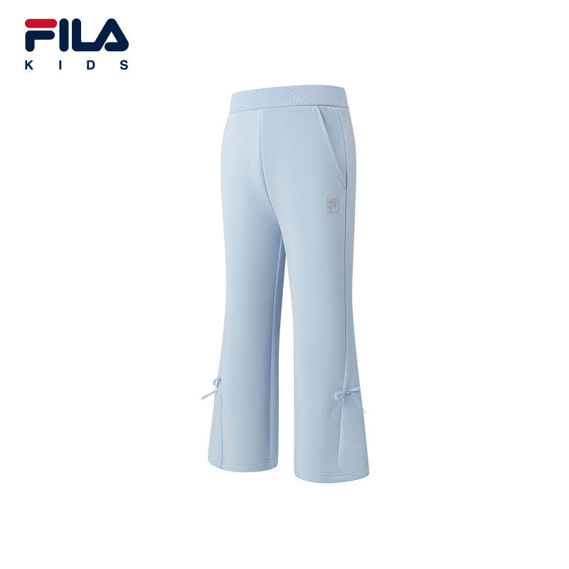 FILA KIDS斐乐童装女小童长裤2026秋季新休闲针织裤子K11G632604