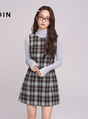 乐町磨毛格纹呢A版连衣裙女装保暖裙子C1FAF4366