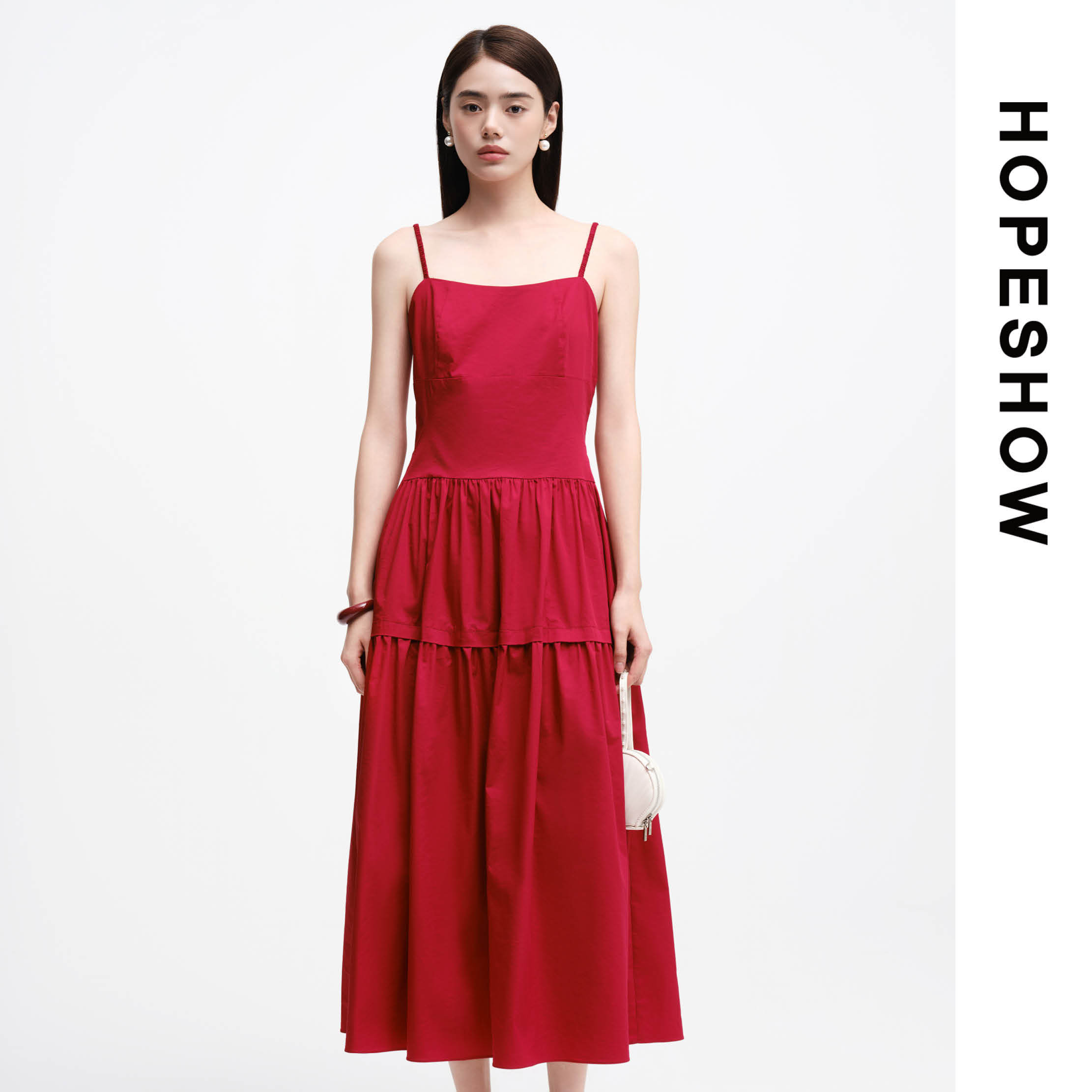 HOPESHOW红袖连衣裙89126131627