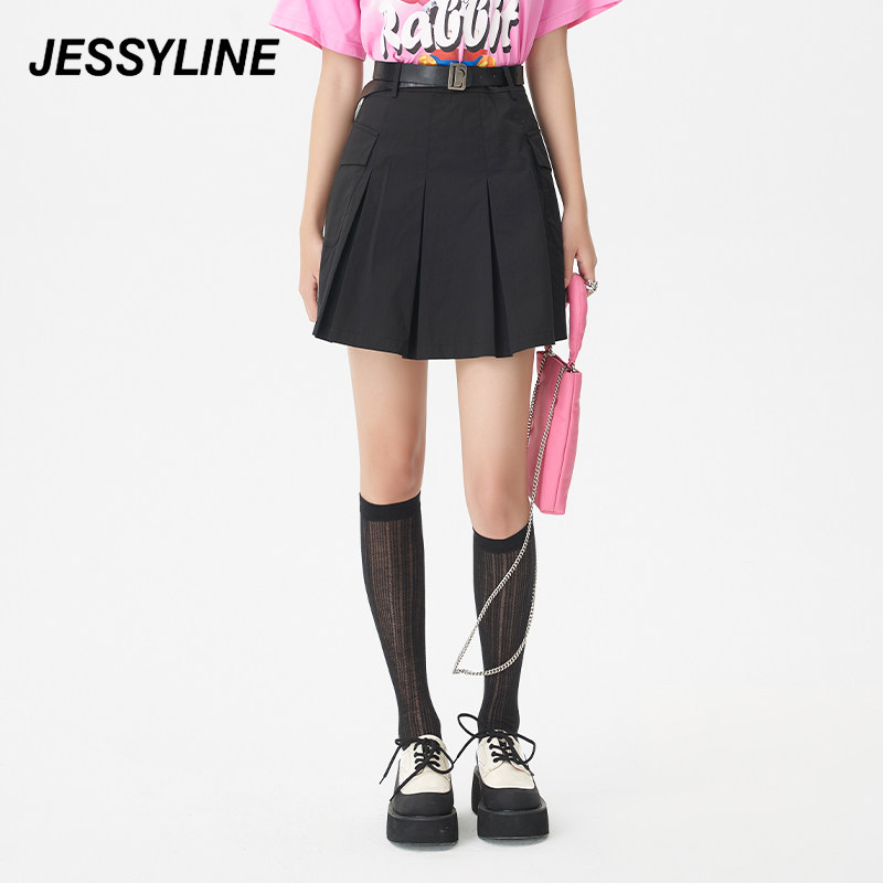 jessyline 杰茜莱黑色百褶半身短裙女 322112280