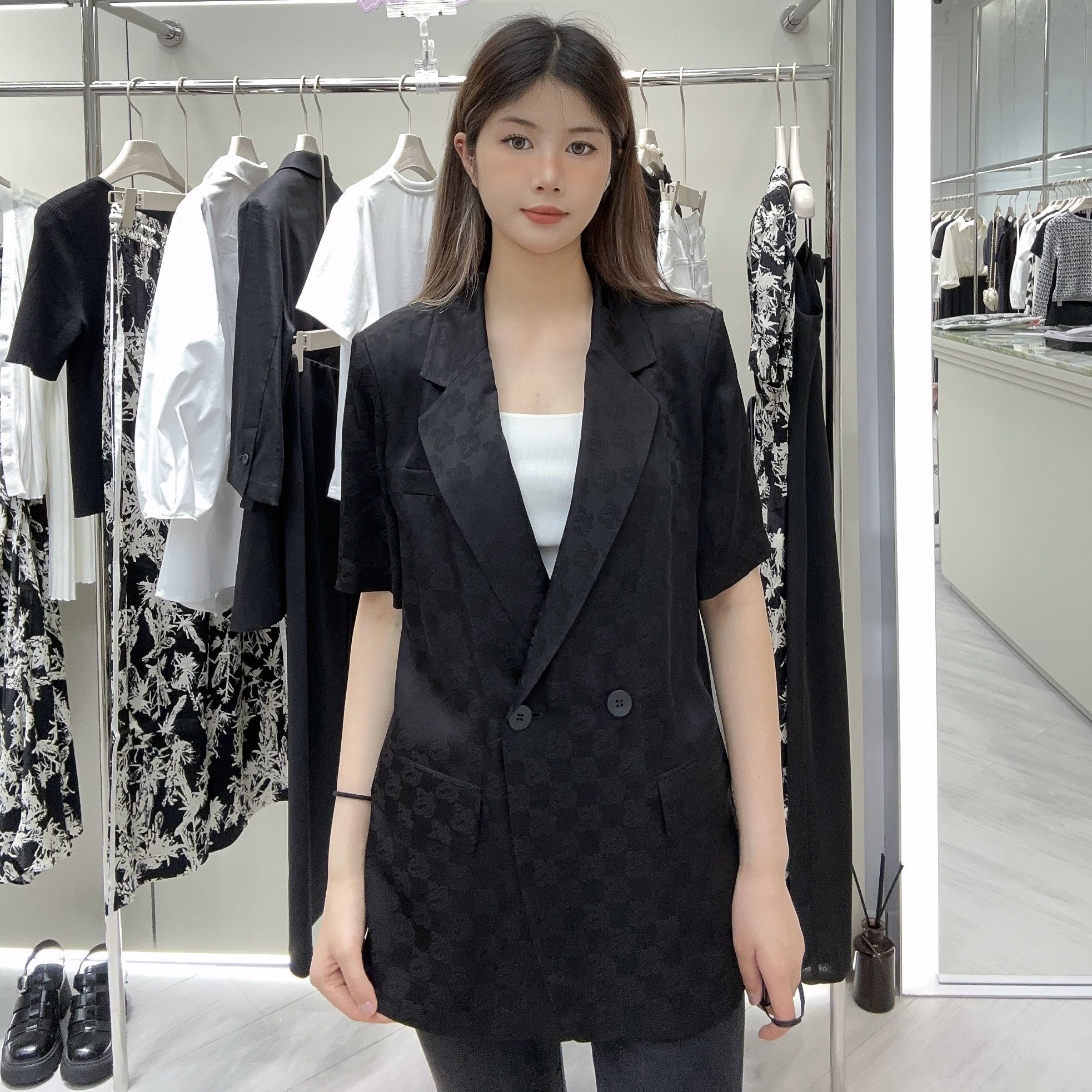 红袖女士时尚简约短袖西服西装89224142201