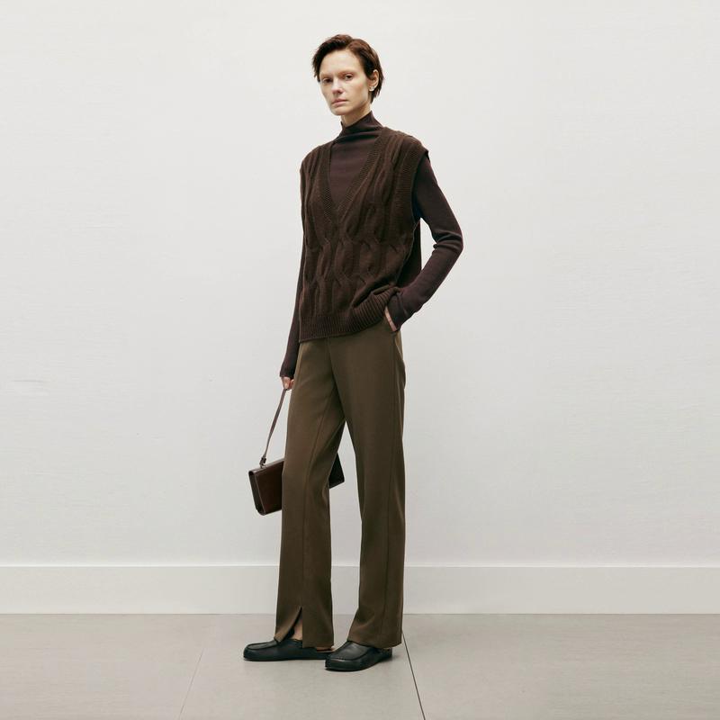 MM麦檬 简约时尚开叉 长裤直筒裤女5EA252971