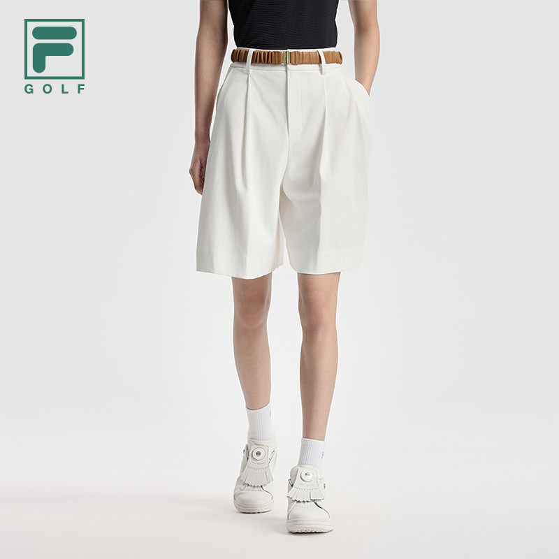 FILA 斐乐官方女士梭织五分裤2025秋新款简约宽松短裤A11W535808F