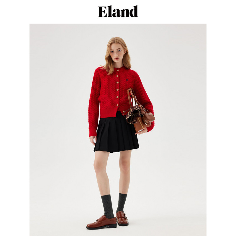 Eland针织衫女棉花糖毛衣25春季EECKF11R31