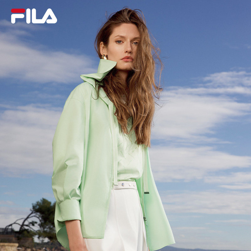 FILA Emerald斐乐女上衣2025夏新时尚清新水手领外套F11W524401F
