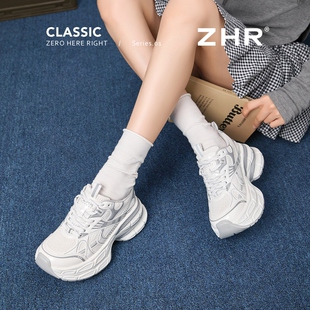 ZHR则则厚底秋冬款老爹鞋女7cm春季银色情侣女鞋爆款运动鞋JT67F