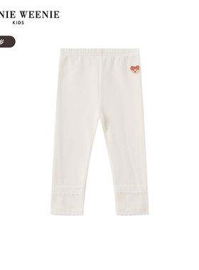 TeenieWeenie Kids小熊童装25年女宝宝蕾丝花边打底裤T0TM253863A