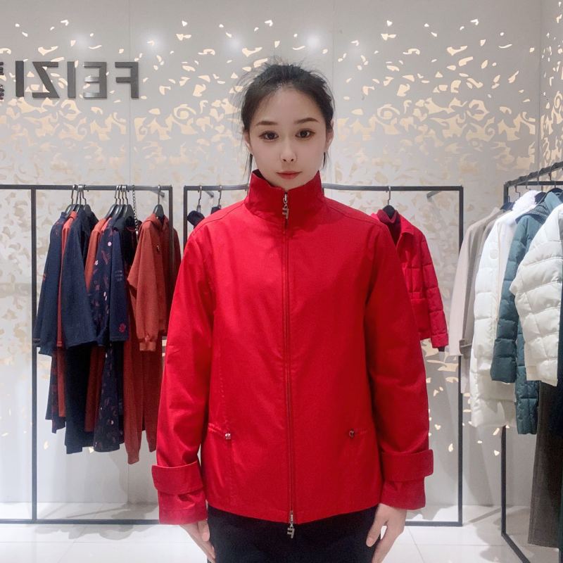 FEIZI/菲姿女士时尚简约短风衣F3A142