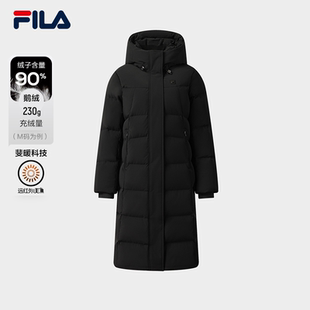 连帽外套F11W543910F 新款 鹅绒FILA斐乐女士长款 羽绒服2025冬季