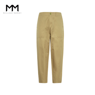MM麦檬男装2022春季新款休闲宽松卡其色锥形工装裤子男9D1250281