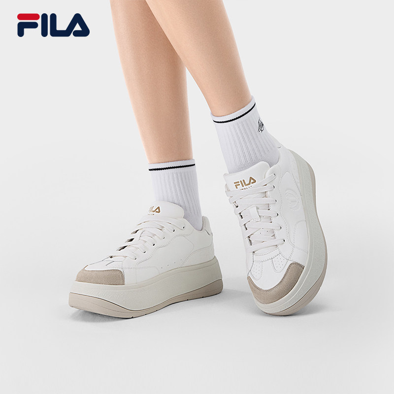 BELLIS|FILA 斐乐官方女子板鞋厚底复古小白鞋运动鞋F12W611207F