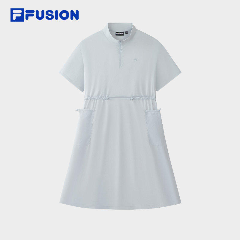 FILA FUSION 斐乐潮牌女子梭织洋装2026夏新短袖裙子T11W621310F