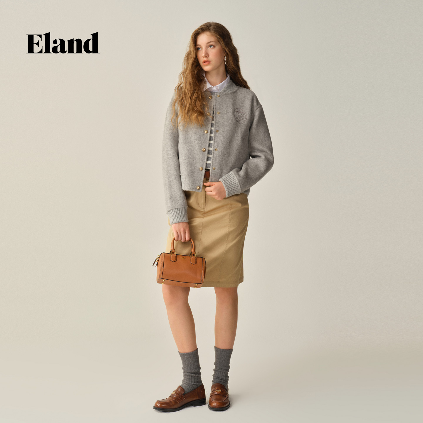 Eland 外套女宽松短款外套