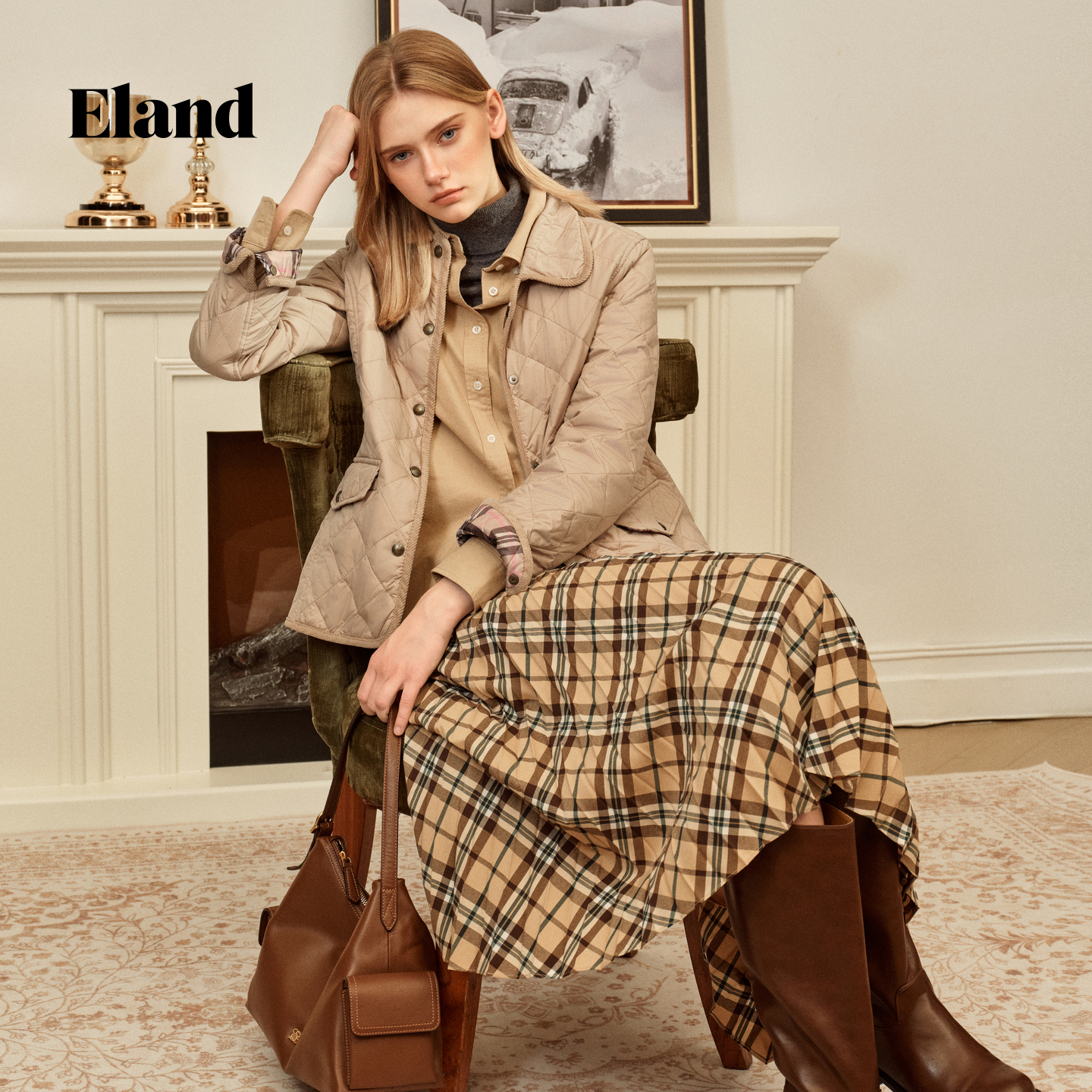 Eland翻领棉衣女长袖 棉服