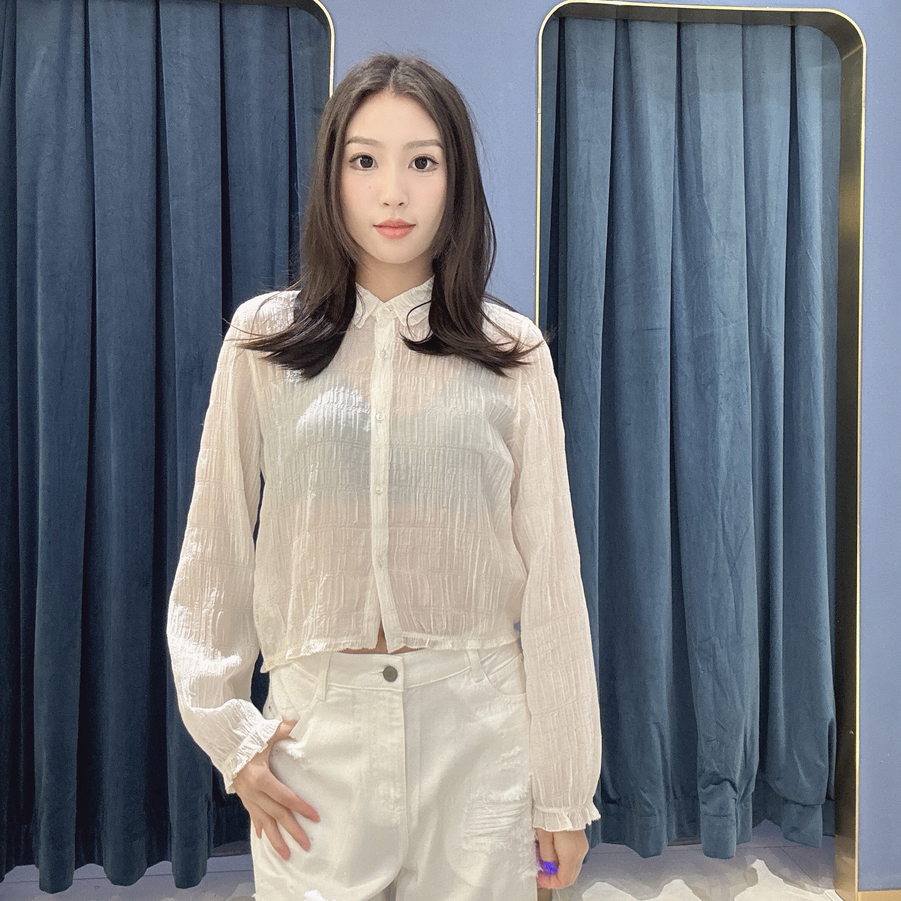 谜底女士简约时尚衬衫衬衣262MC0501