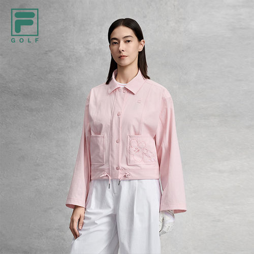 FILA 斐乐女士梭织外套2026夏季新款运动舒适翻领上衣A11W625719F