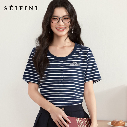 SEIFINI/诗凡黎女士时尚简约短袖针织服3F5200521