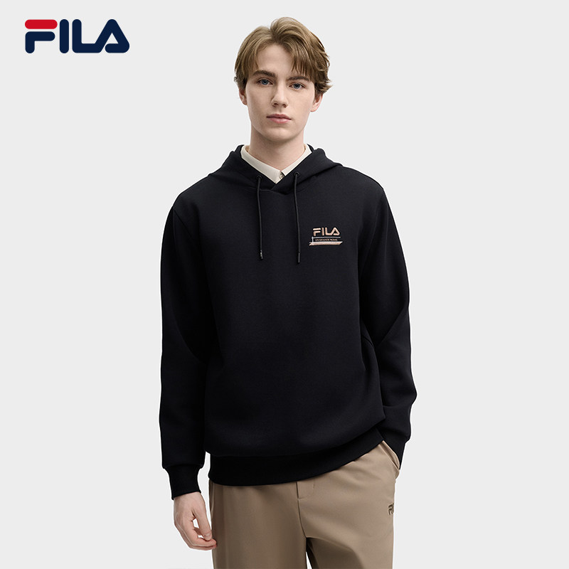 FILA 斐乐男子连帽卫衣2025春款针织长袖上衣F11M518204F