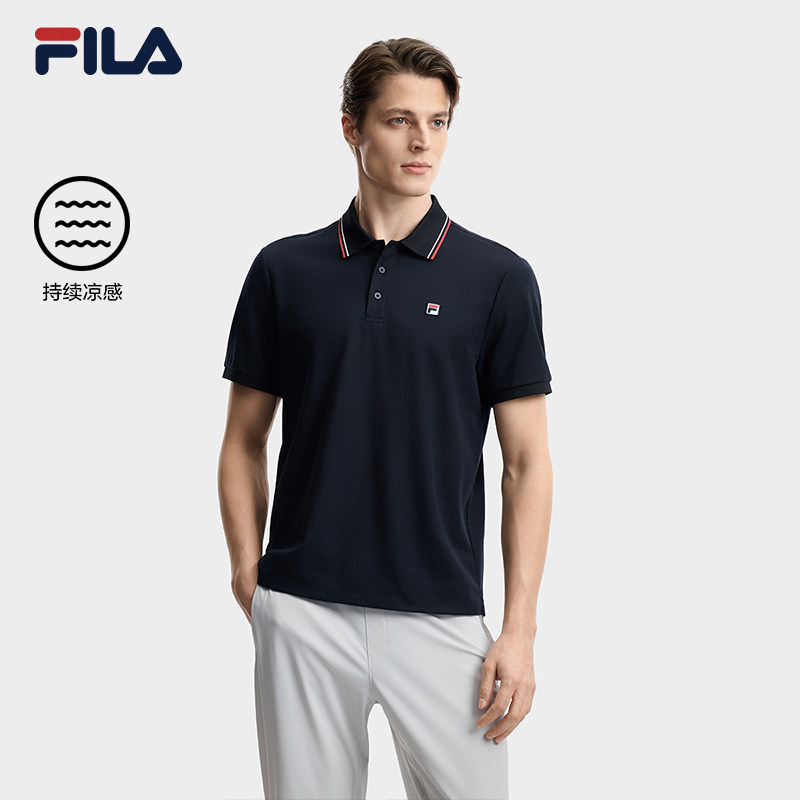 FILA 斐乐官方男子针织短袖POLO衫2026夏新款凉感上衣F11M621102F