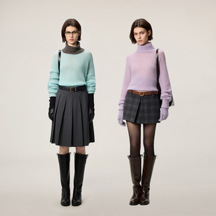 OCHIRLY欧时力羊毛混纺高领毛衣针织内搭2026春季