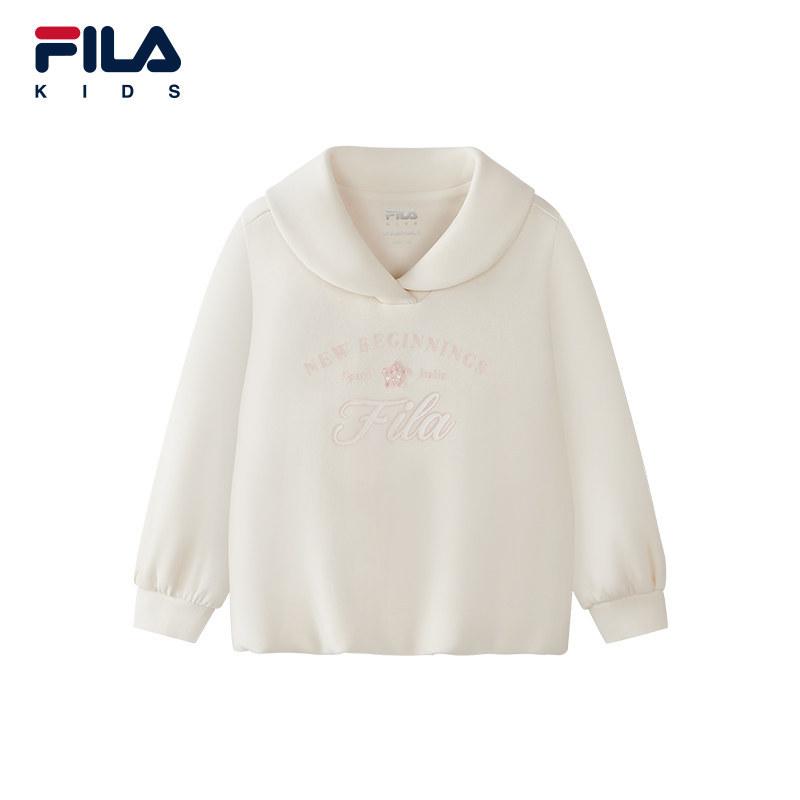 FILA斐乐儿童童装卫衣2026秋季新款女小童针织上衣K11G631201
