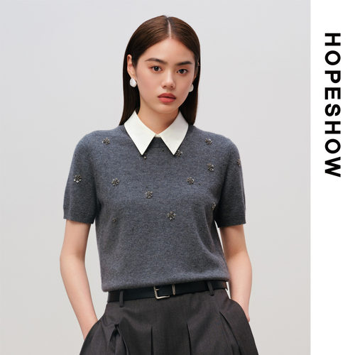 HOPESHOW红袖毛衫89125300117