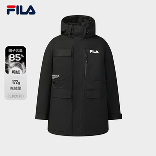羽绒服2025冬新款 中长款 连帽外套F11M549902F 斐乐官方男士 FILA