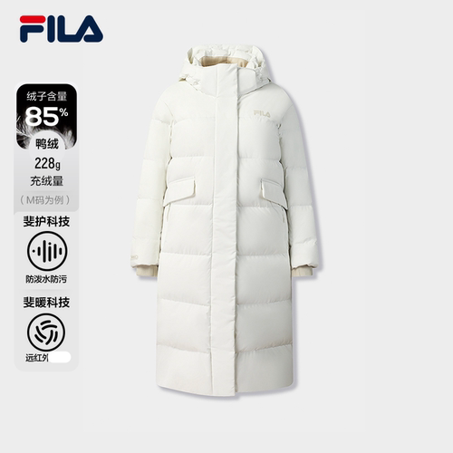 FILA RGB羽绒|斐乐长款羽绒服2025冬新运动保暖外套F11W549905F