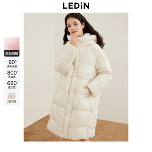 乐町中长款面包羽绒服女2024年冬季保暖柔软加厚羽绒御寒外套