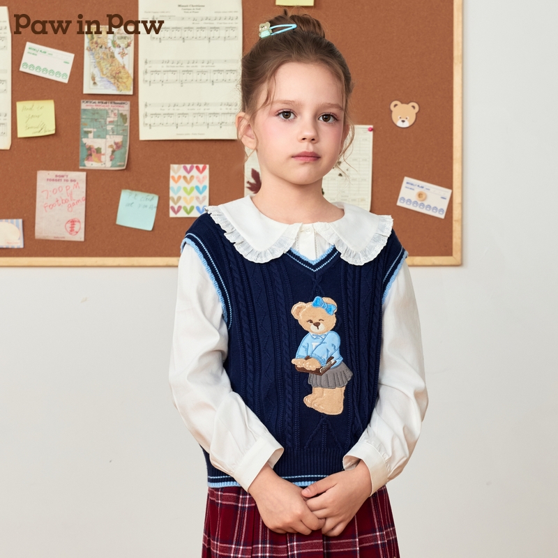 paw in paw卡通小熊针织 背心(SWEATER VEST)(VK)
