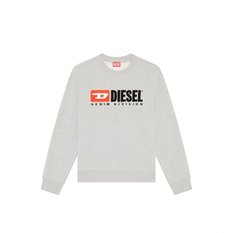 DIESEL/迪赛 Logo印花修身圆领套头卫衣男款白色 A03758-0BAWT