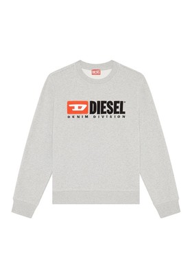 DIESEL/迪赛 Logo印花修身圆领套头卫衣男款白色 A03758-0BAWT