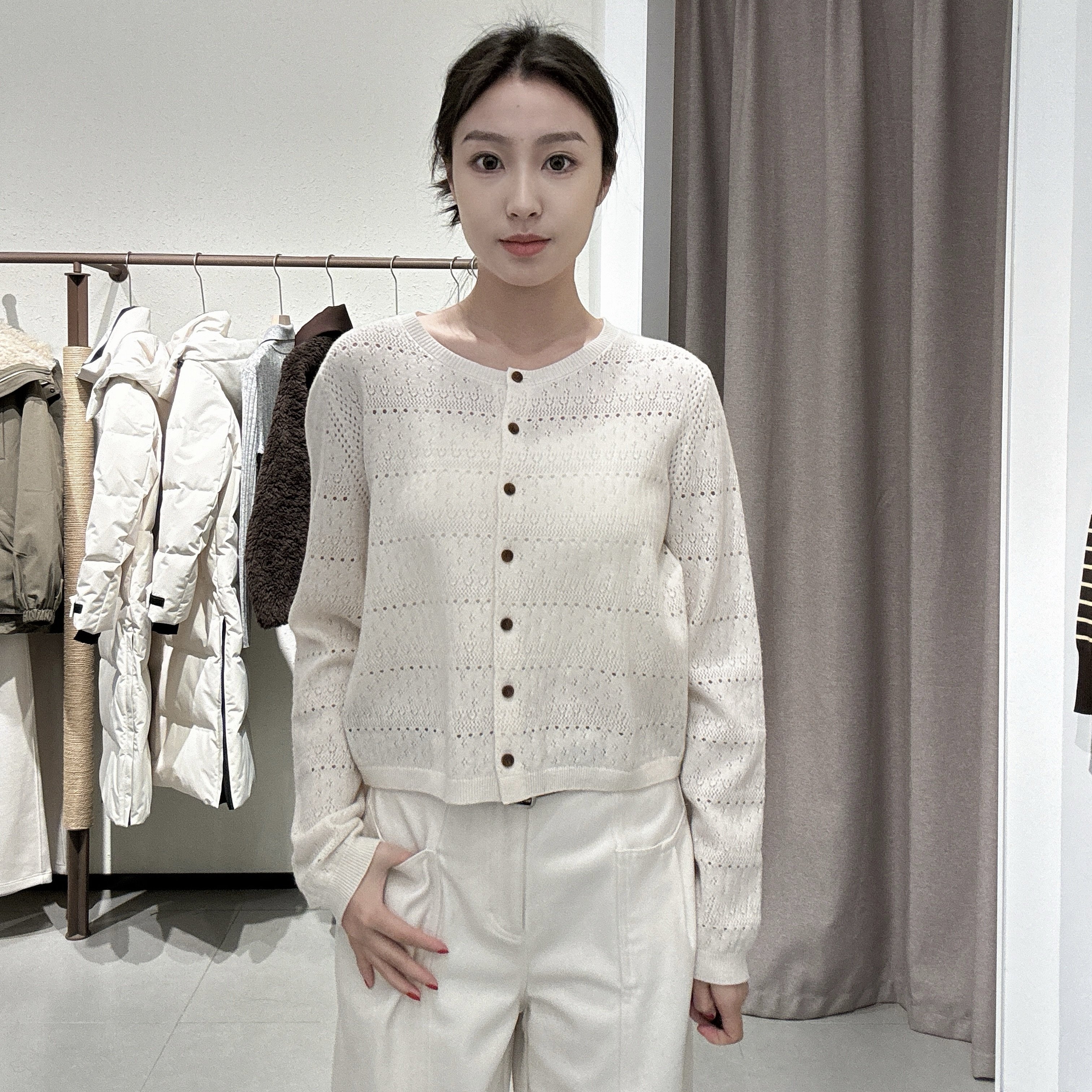 本涩女士简约时尚短开衫G1611A01,女装/女士精品,毛针织衫,淘宝优惠券,粉丝福利购,淘宝优惠卷