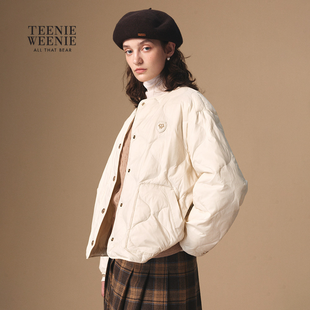 TeenieWeenie小熊羽绒服女装宽松舒适时髦轻薄款外套TTJD254TW2K