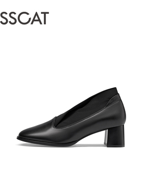 KISSCAT接吻猫舒适通勤中跟全深口女鞋女KA54525-11