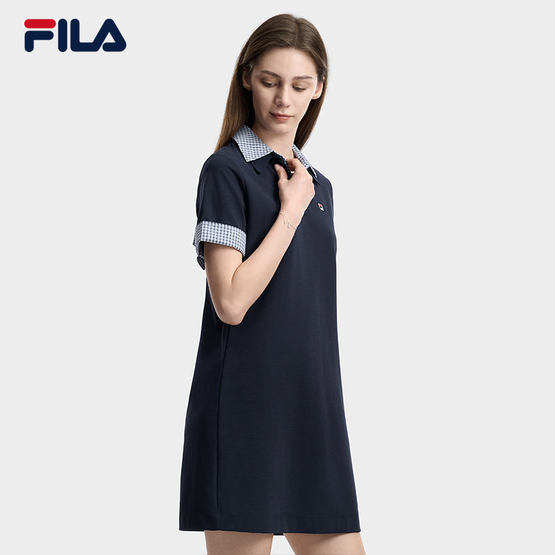 FILA 斐乐官方女子针织连衣裙2026夏新假两件POLO裙F11W628308F