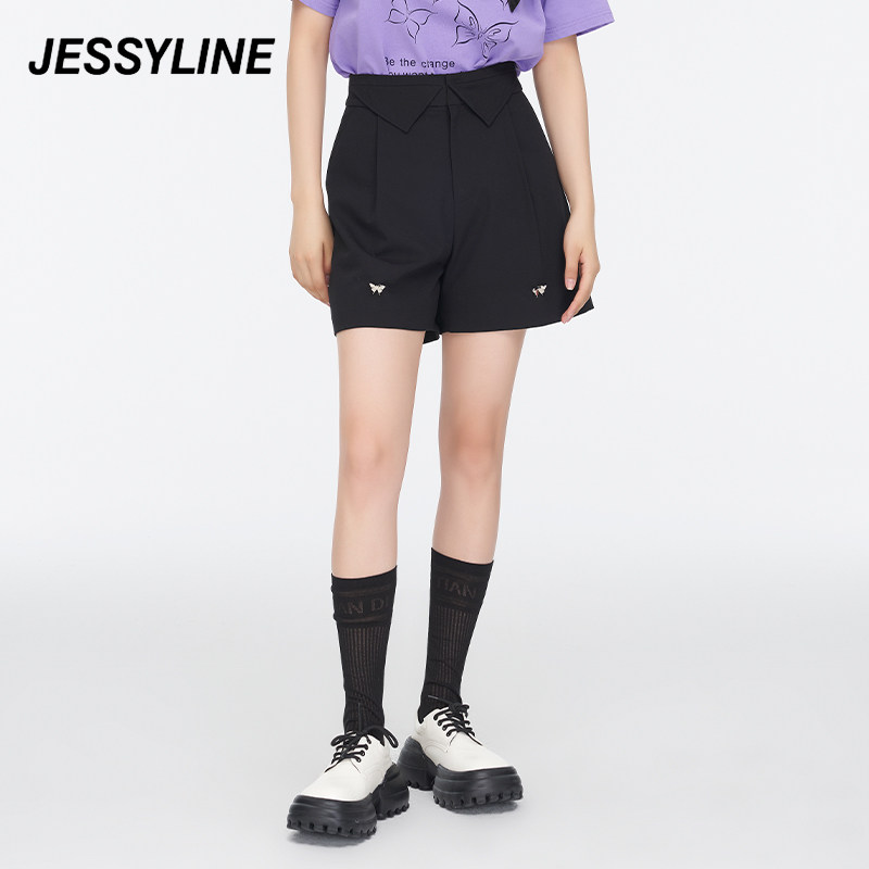 jessyline 夏季专柜  杰茜莱黑色休闲短裤女 321110178