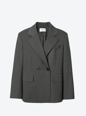 诗凡黎灰色西装外套气质职场西服SF2310231