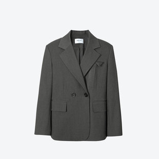 诗凡黎灰色西装外套气质职场西服SF2310231