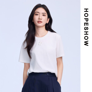 HOPESHOW T恤89425140205 红袖