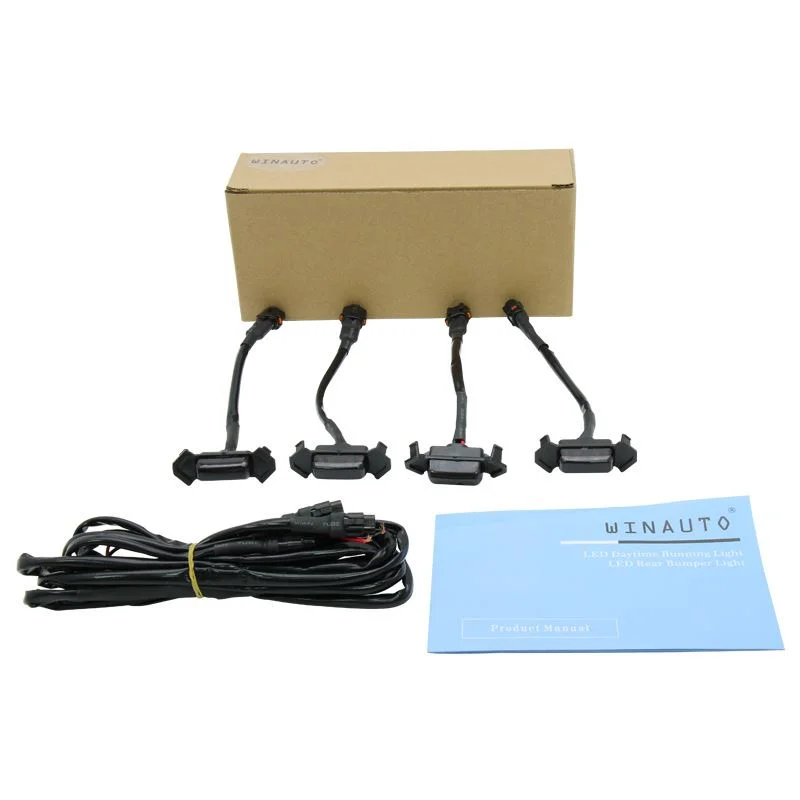 适用于通用全系列汽车led日行灯中网小黄灯汽车改装熏黑款中网灯