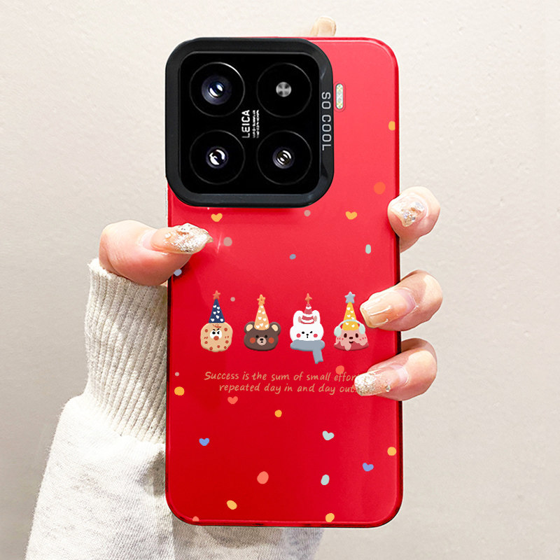适用小米15手机壳新年款15pro红色保护套14圣诞简约卡通13可爱女12小众高级感11蛇年防摔保护套红米K70/60外