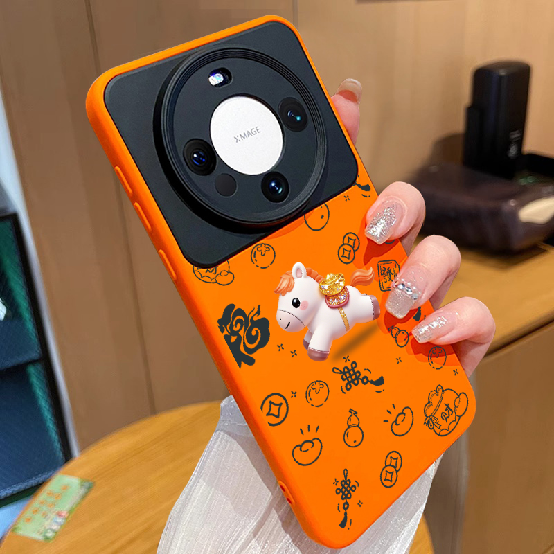 马年限定适用华为mate80手机壳2026新款mate60pro红色本命年70pro+高级感印花pura70pro女promax秋冬40撞色50