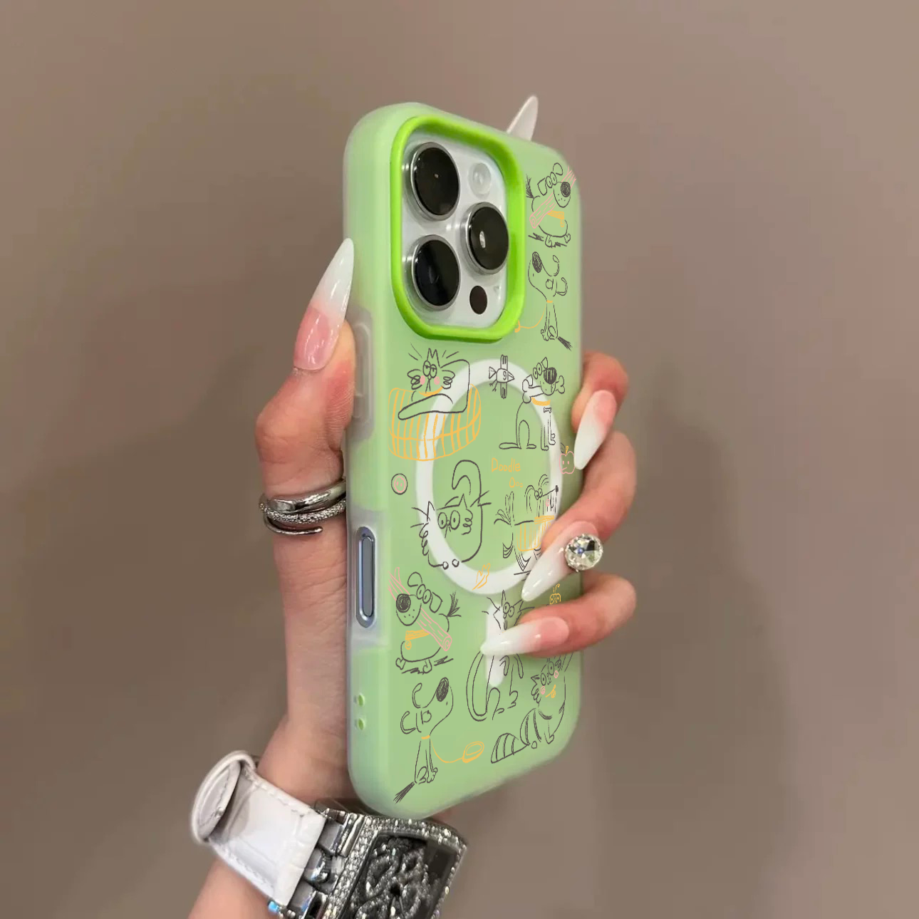 夏天肤感磨砂适用苹果16promax手机壳新款iphone17磁吸二合一保护套15plus简约卡通air超薄14女13可爱12防摔