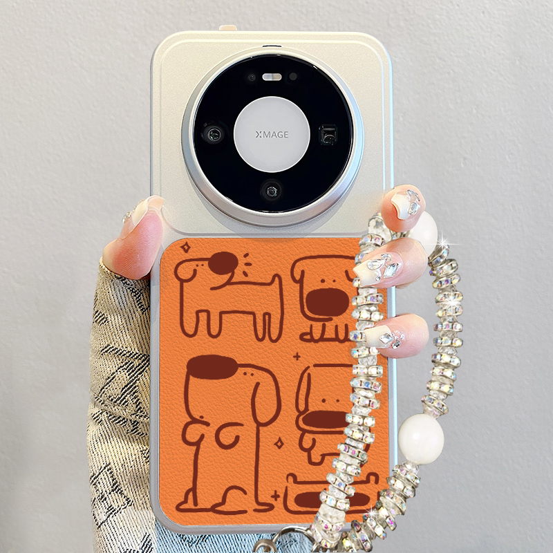 适用华为mate80手机壳pura70pro超好看独特mate70pro新款小羊皮60pro+卡通可爱小狗女p80挂绳ProMax全包防摔